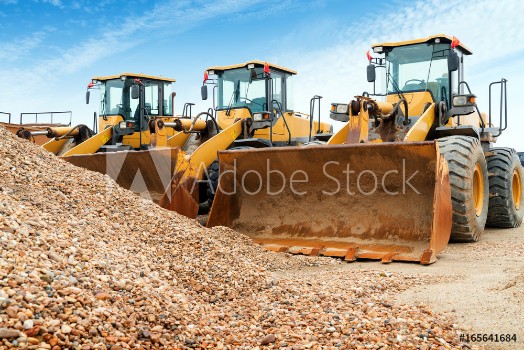 Picture of Neatly arranged excavators